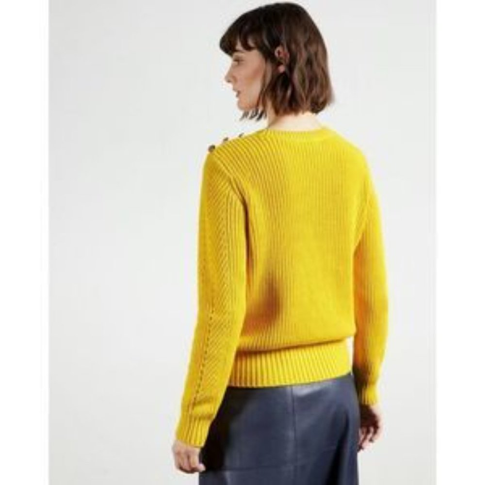 Ted Baker Hendrik Knit Crewneck Sweater in Yellow, Size 4 (Large) - Picture 2 of 16